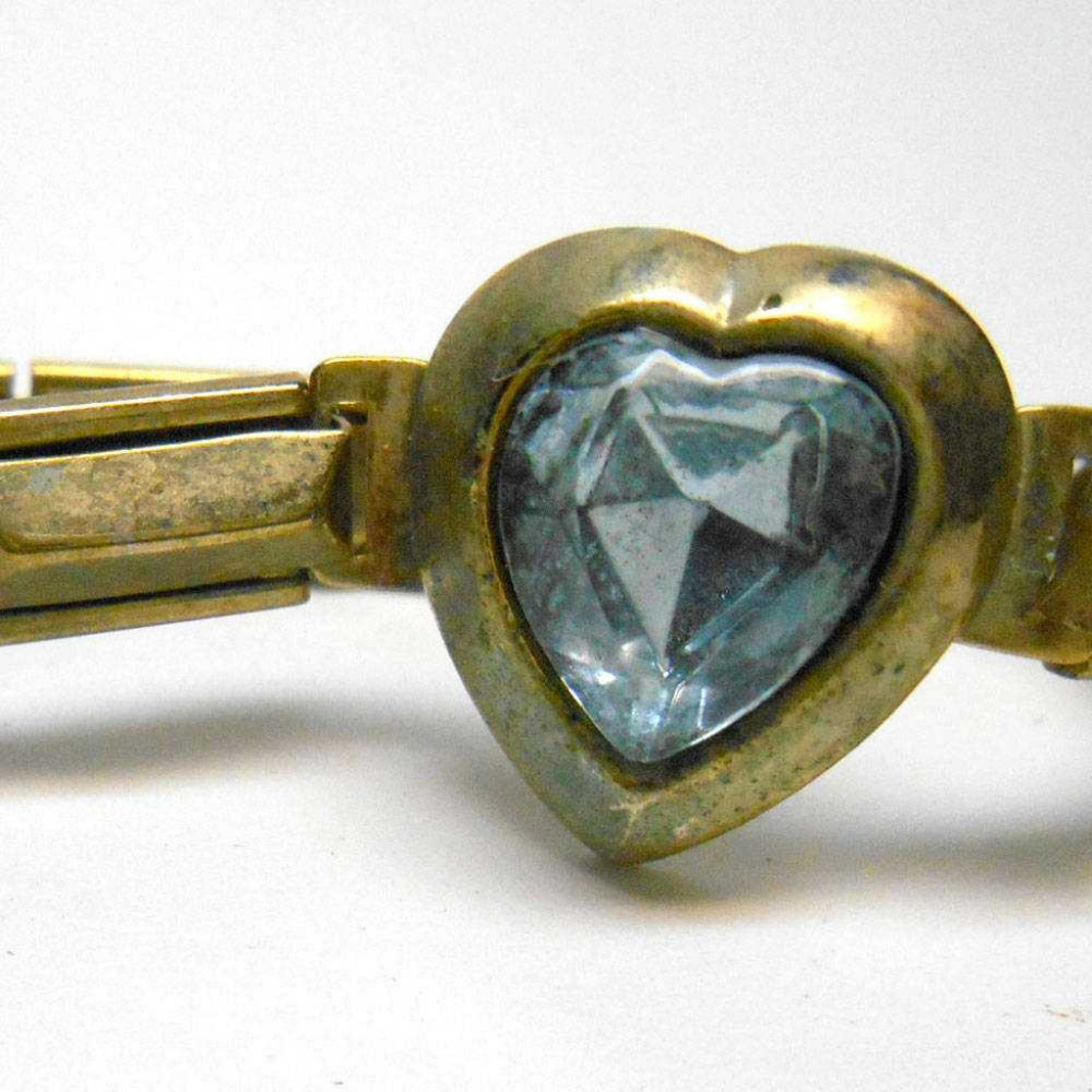 Mid Century Sweetheart Rhinestone Stretch Bracelet